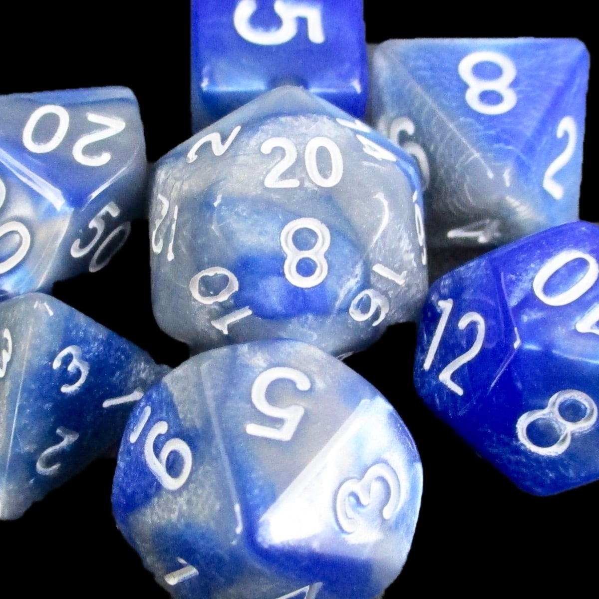 TDSO Duel Blue & Steel MINI 10mm 7 Dice Polyset