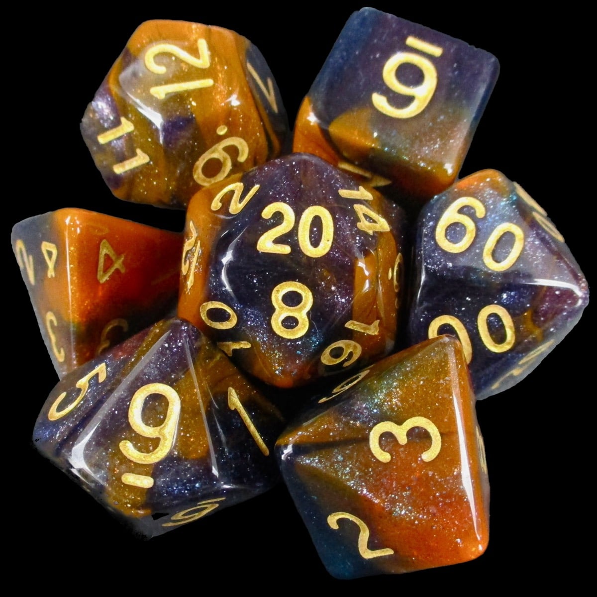 TDSO Dark River Glitter 7 Dice Polyset LTD EDITION