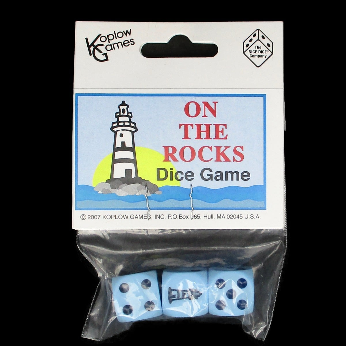 Koplow Opaque 3 x D6 Dice Game - On The Rocks Lighthouse