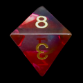 TDSO Glass Tri Colour Red Blue & Clear D8 Dice TEST PRODUCTION