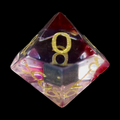 TDSO Glass Tri Colour Red Blue & Clear D10 Dice TEST PRODUCTION