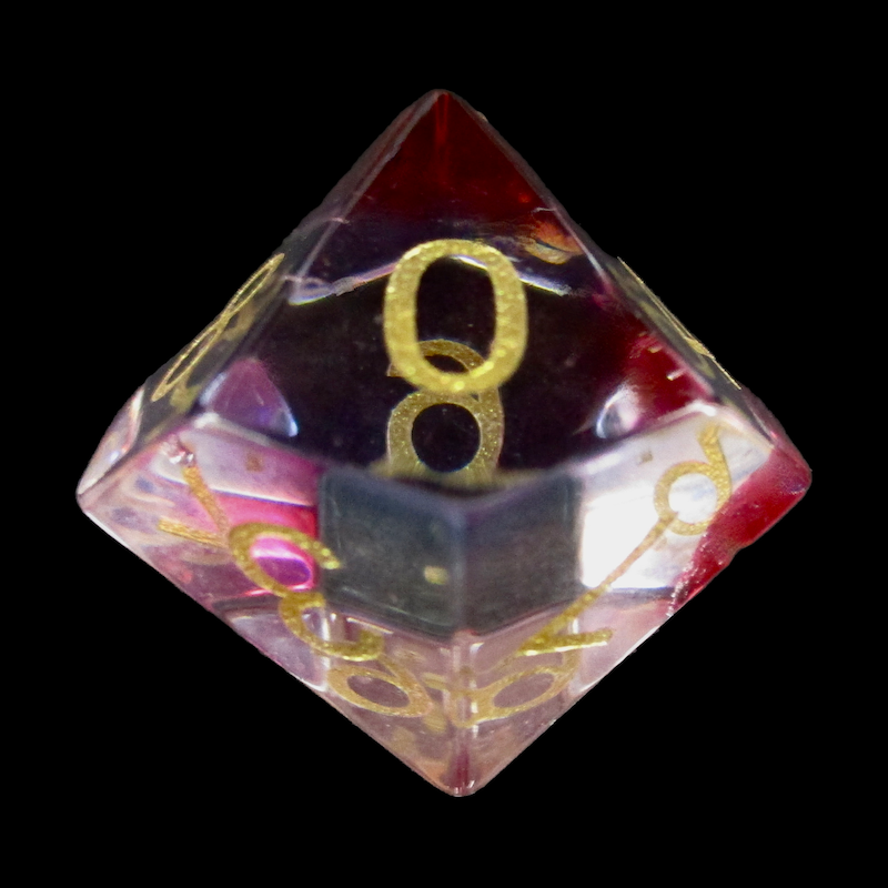 TDSO Glass Tri Colour Red Blue & Clear D10 Dice TEST PRODUCTION