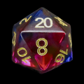 TDSO Glass Tri Colour Red Blue & Clear D20 Dice TEST PRODUCTION