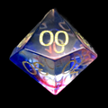 TDSO Glass Tri Colour Red Blue & Clear Percentile Dice TEST PRODUCTION