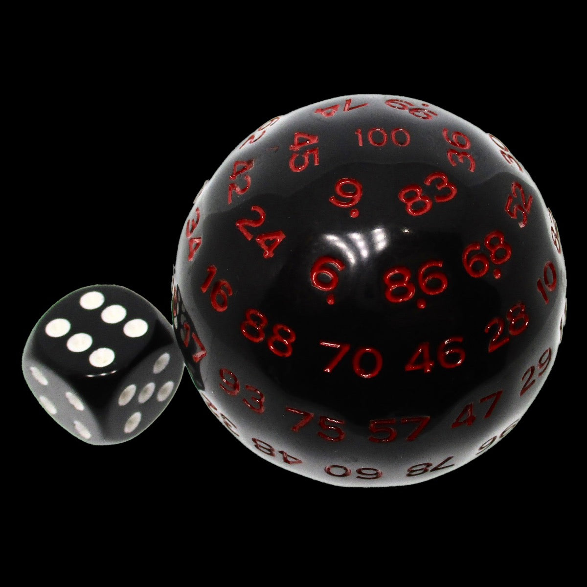 TDSO Opaque Black & Yellow D100 Dice – The Dice Shop Online