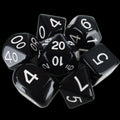 Role 4 Initiative Opaque Black & White 7 Dice Polyset with Arch D4