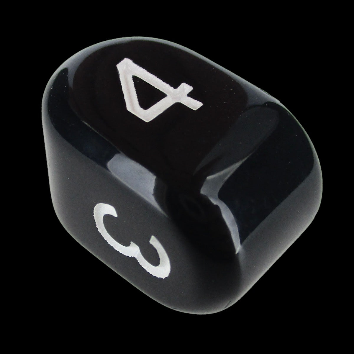 Role 4 Initiative Opaque Black & White Arch D4 Dice