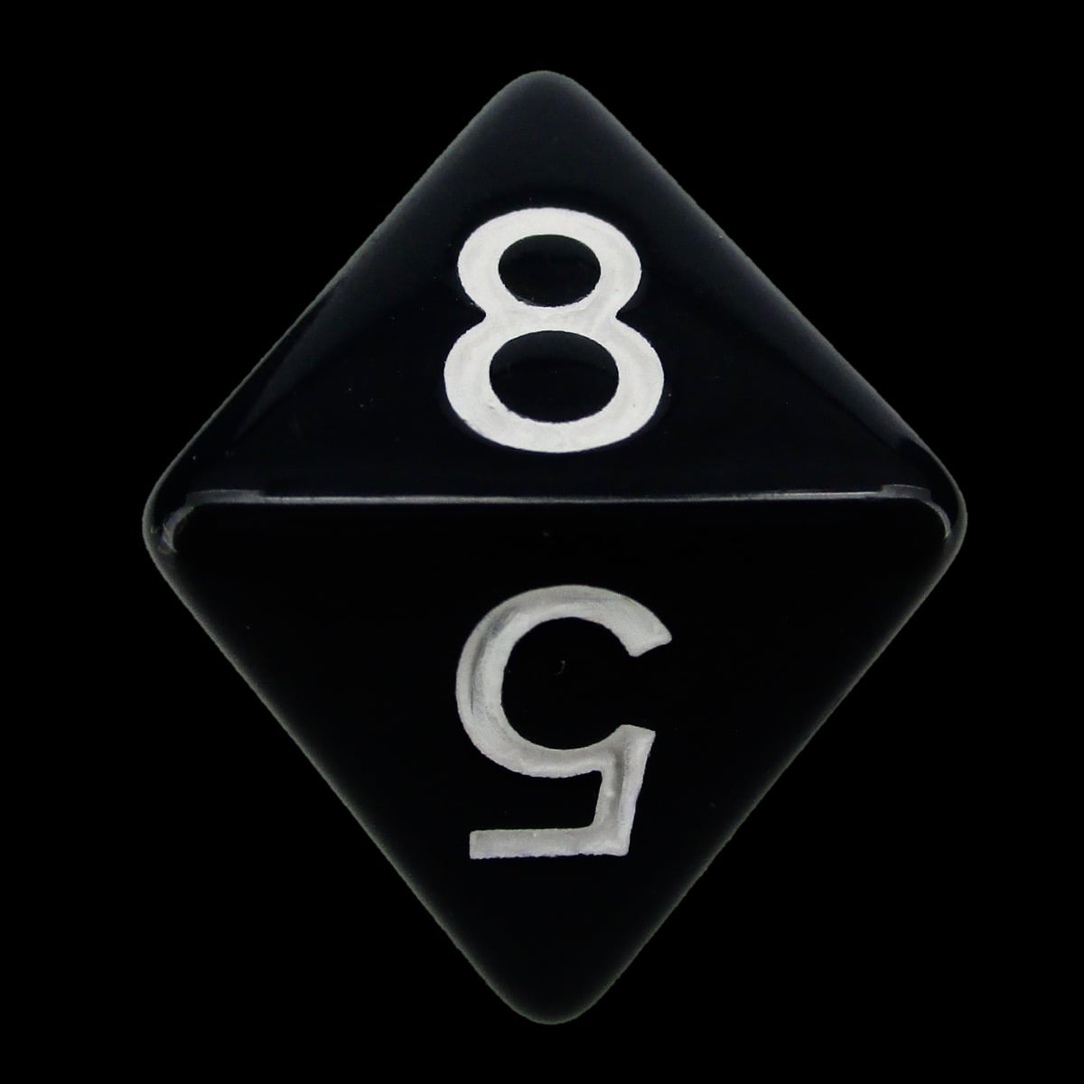 Role 4 Initiative Opaque Black & White D8 Dice