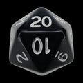 Role 4 Initiative Opaque Black & White D20 Dice