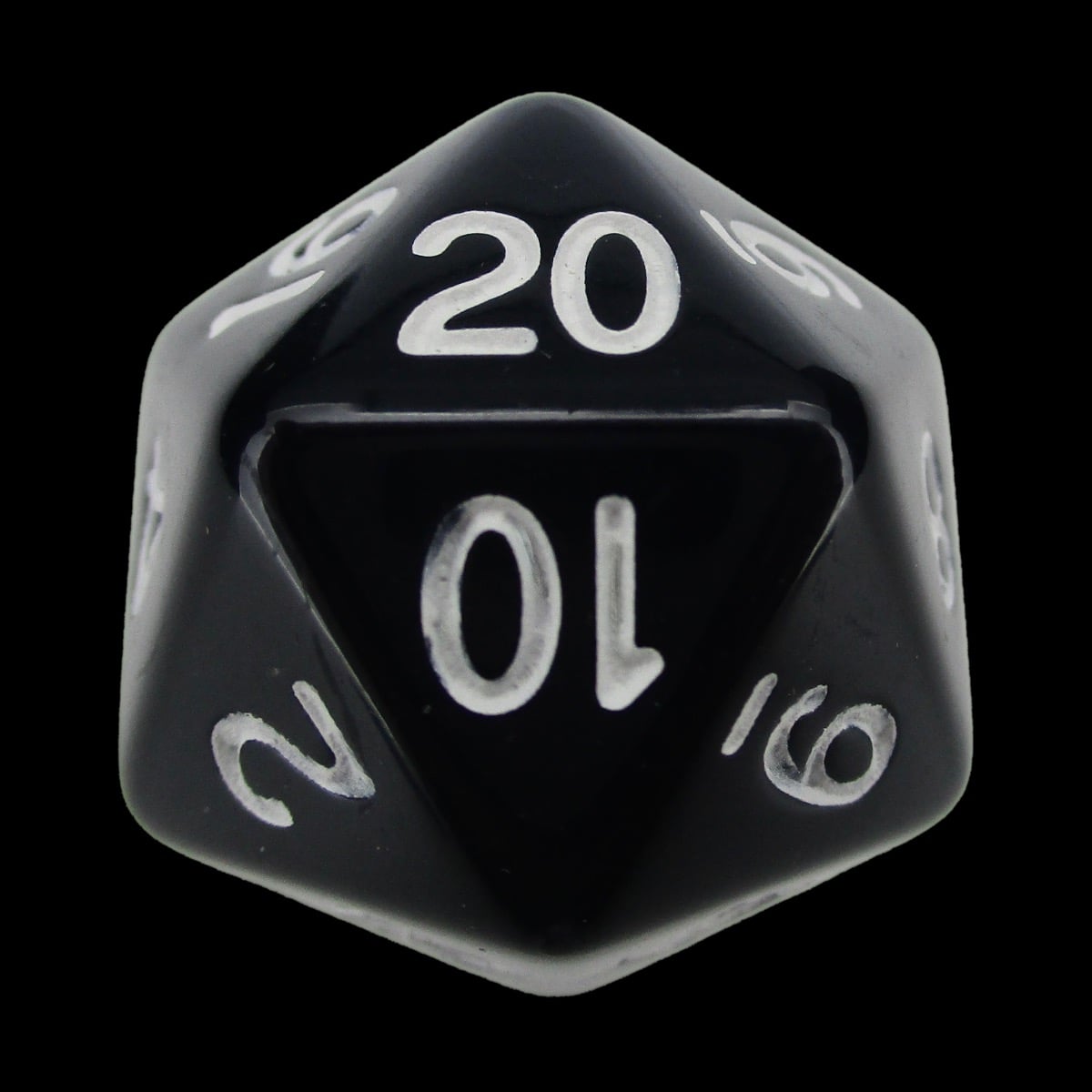 Role 4 Initiative Opaque Black & White D20 Dice