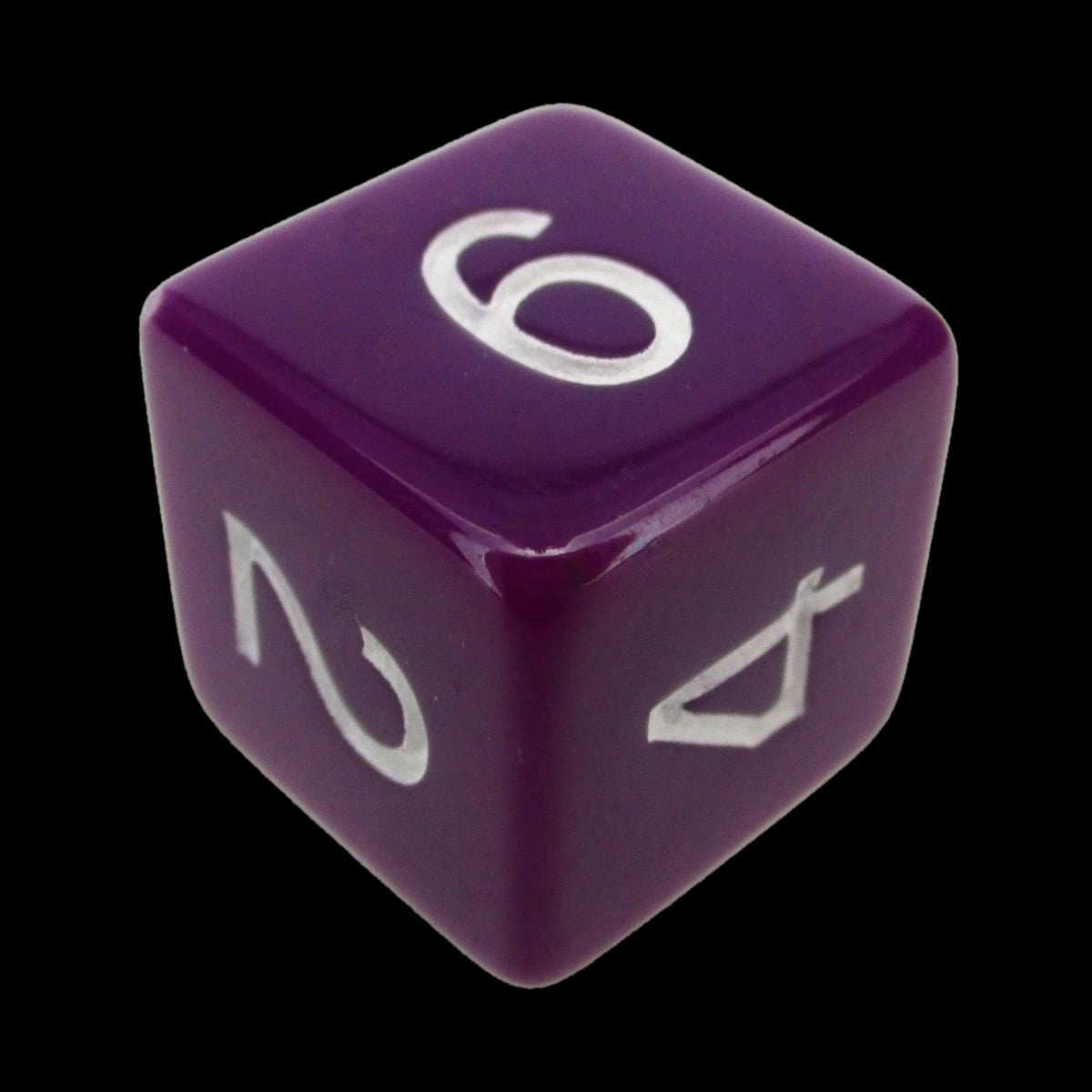 Role 4 Initiative Opaque Dark Purple & White D6 Dice