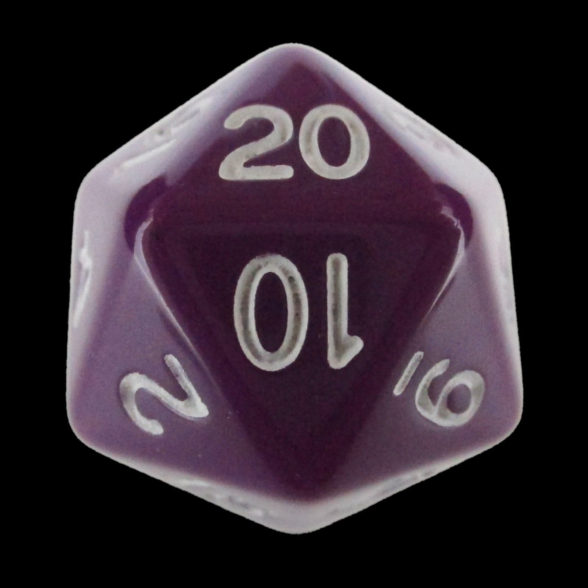 Role 4 Initiative Opaque Dark Purple & White Balanced D20 Dice