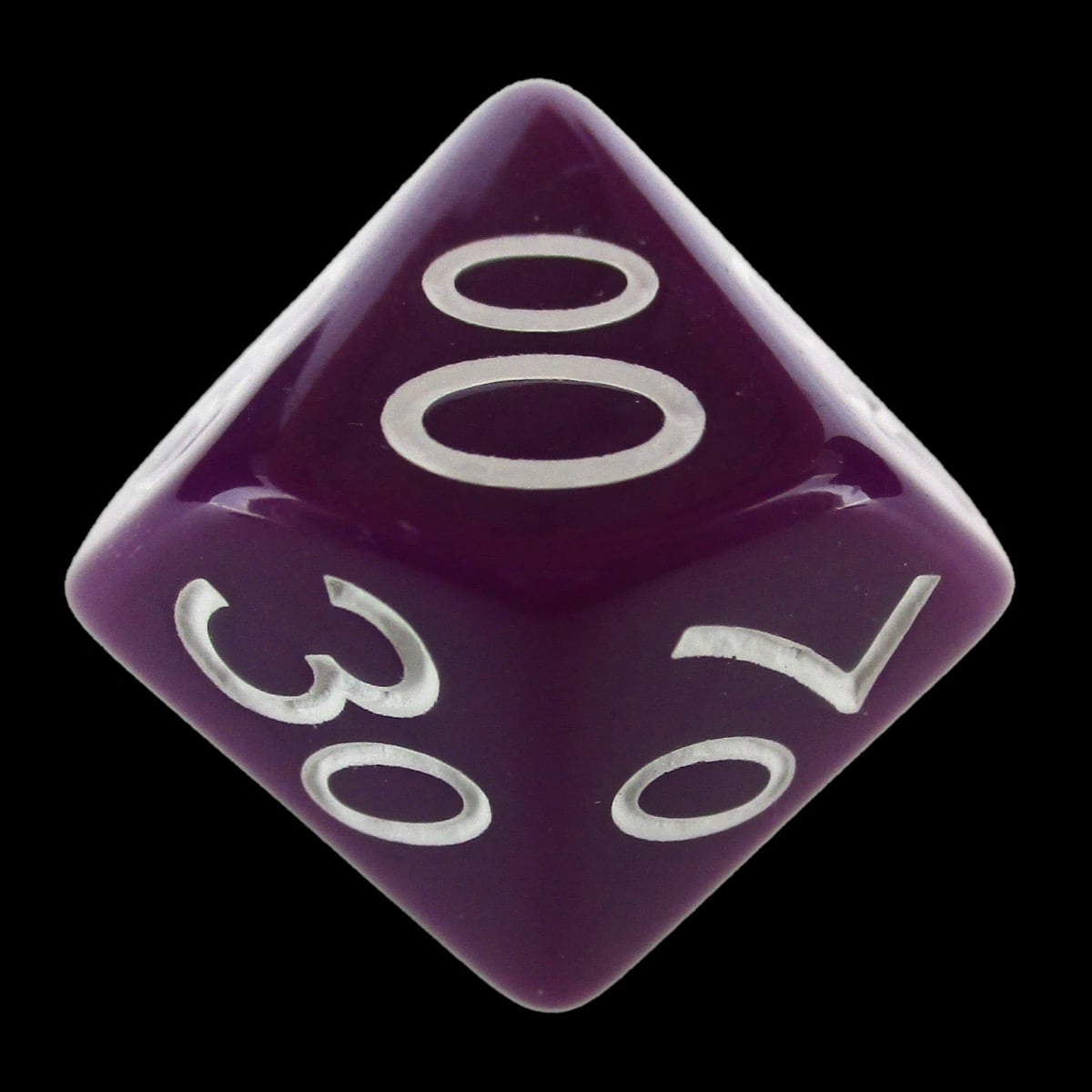 Role 4 Initiative Opaque Dark Purple & White Percentile Dice