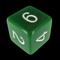 Role 4 Initiative Opaque Dark Green & White D6 Dice