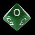 Role 4 Initiative Opaque Dark Green & White D10 Dice