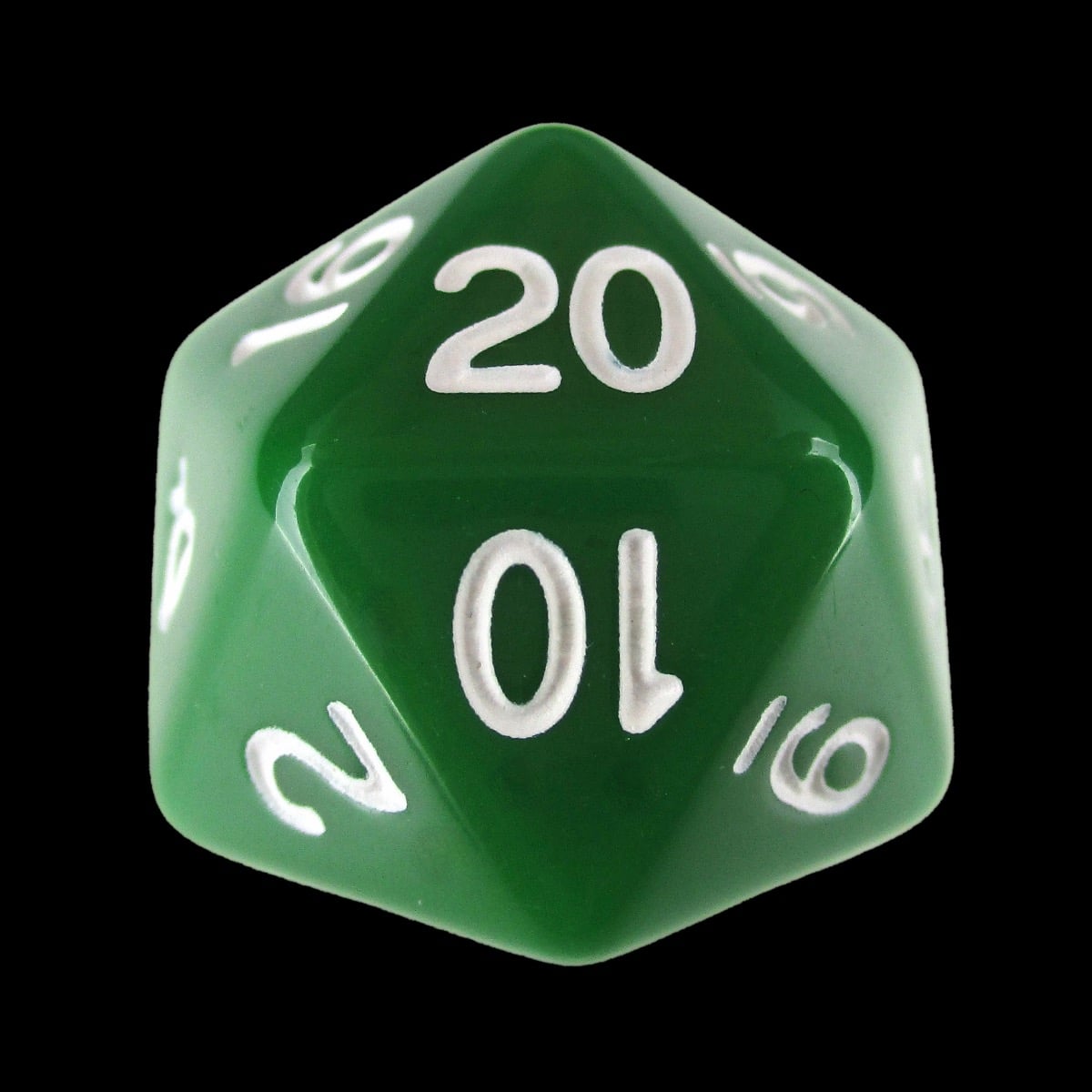 Role 4 Initiative Opaque Dark Green & White D20 Dice