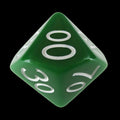 Role 4 Initiative Opaque Dark Green & White Percentile Dice