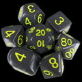 Role 4 Initiative Opaque Dark Grey & Yellow 7 Dice Polyset with Arch D4
