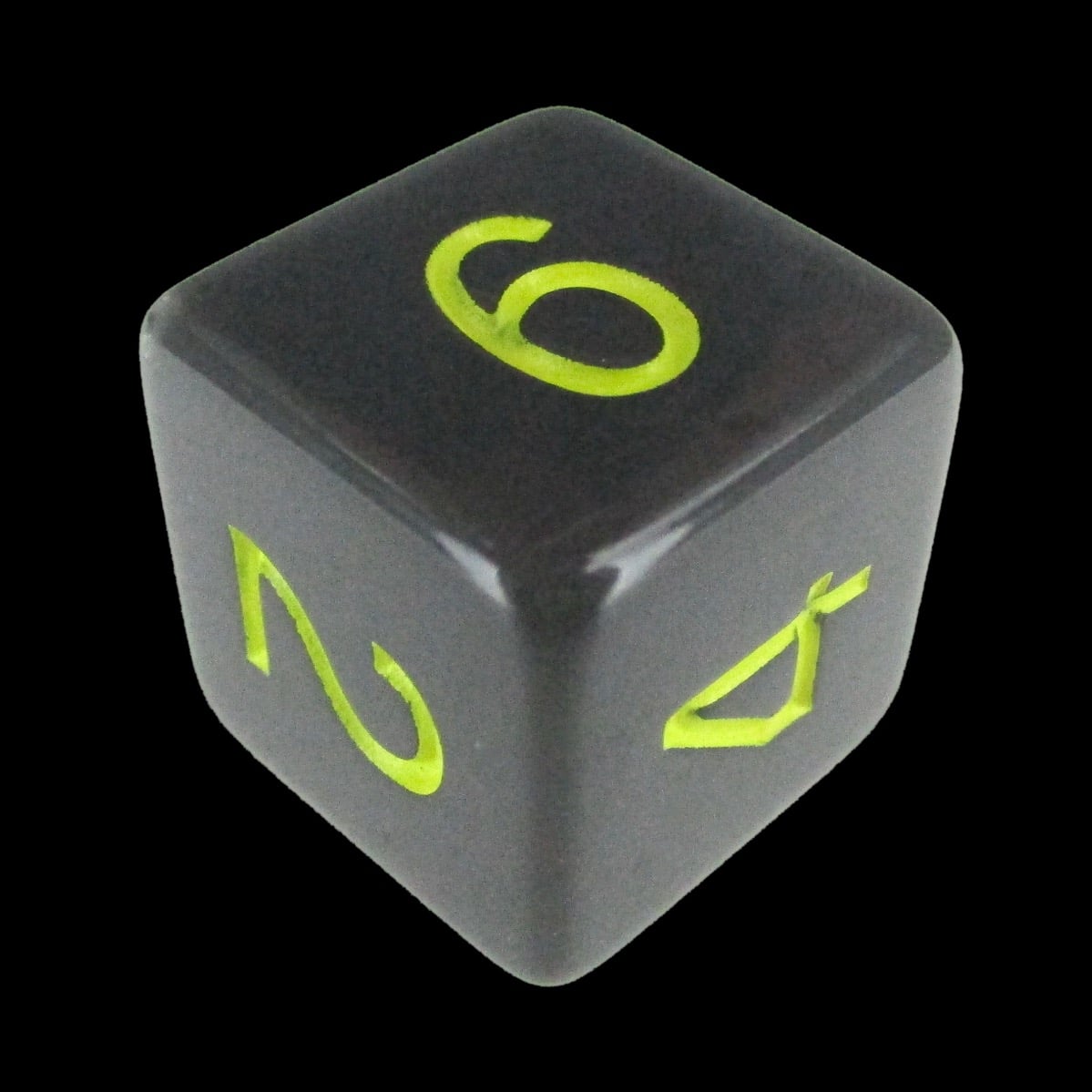 Role 4 Initiative Opaque Dark Grey & Yellow D6 Dice