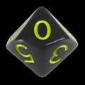 Role 4 Initiative Opaque Dark Grey & Yellow D10 Dice