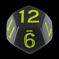 Role 4 Initiative Opaque Dark Grey & Yellow D12 Dice