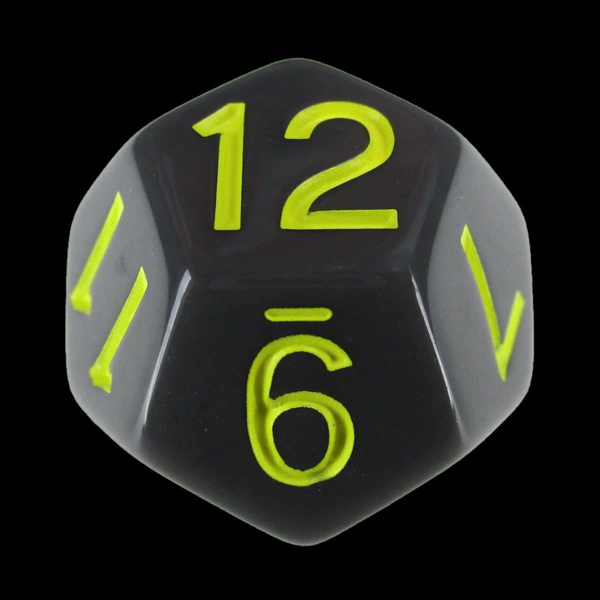 Role 4 Initiative Opaque Dark Grey & Yellow D12 Dice