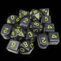 Role 4 Initiative Opaque Dark Grey & Yellow 15 Dice Polyset with Arch D4