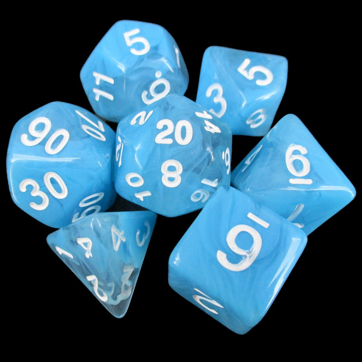 TDSO Nebula Sky Blue 7 Dice Polyset LTD EDITION