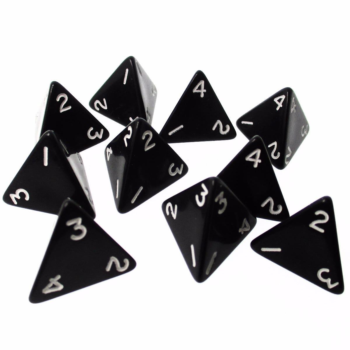 HALF PRICE CLEARANCE D&G Opaque Black 10 x D4 Dice Set
