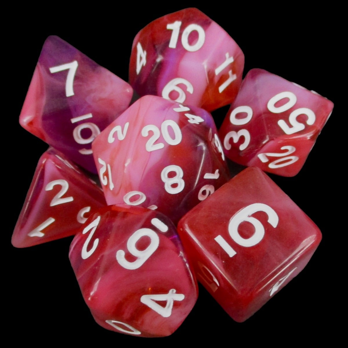 TDSO Red Clouds 7 Dice Polyset LTD EDITION