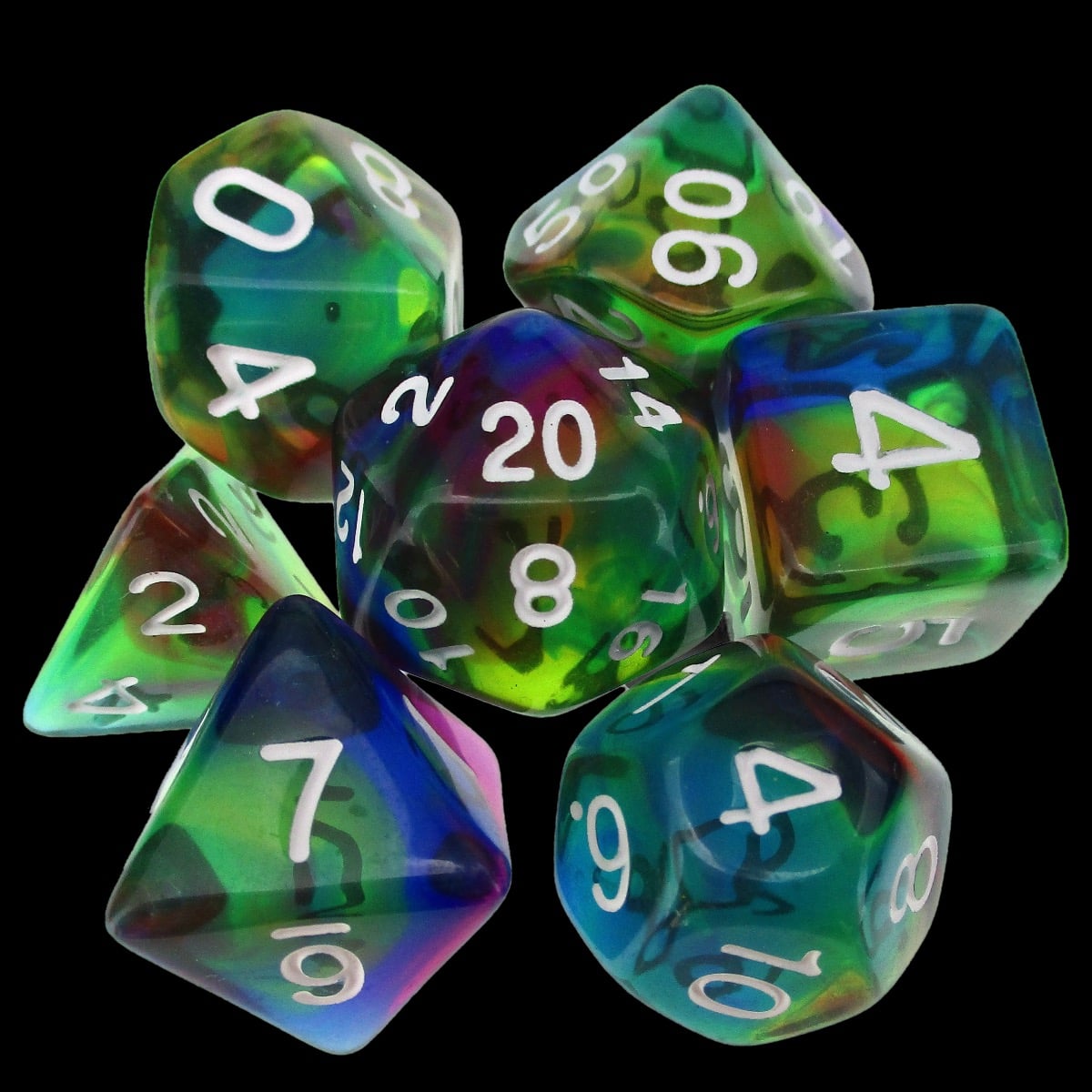 TDSO Aurora Colourful Wind 7 Dice Polyset LTD EDITION