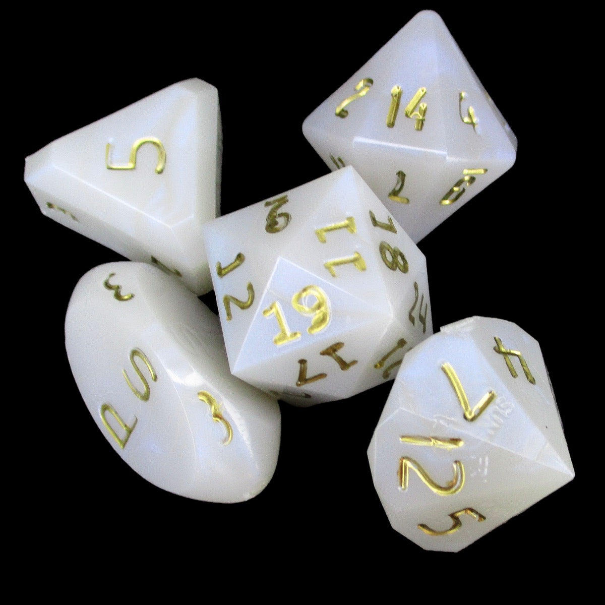 GameScience Blue Opal & Gold Ink Zocchi D3 D5 D14 D16 D24 Dice Set