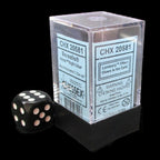 Chessex Borealis Icicle & Light Blue Luminary MINI-HEDRAL 7 Dice Polyset with Dice Cube