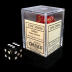 Chessex Glitter Ruby & Gold MINI-HEDRAL 7 Dice Polyset with Dice Cube