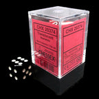 Chessex Translucent Red & White MINI-HEDRAL 7 Dice Polyset with Dice Cube