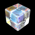 TDSO Zircon Glass Rainbow & Black D6 Dice