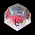 TDSO Zircon Glass Rainbow & Black D12 Dice