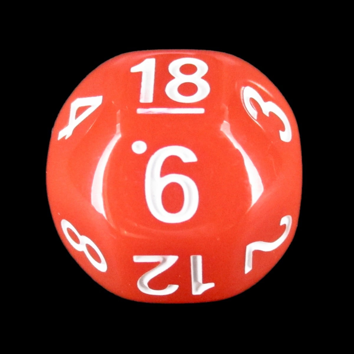 Impact Opaque Blood Orange & White D18 Dice