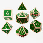 TDSO Metal Script Copper & Green 7 Dice Polyset