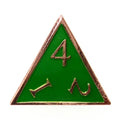 TDSO Metal Script Copper & Green D4 Dice