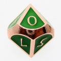 TDSO Metal Script Copper & Green D10 Dice