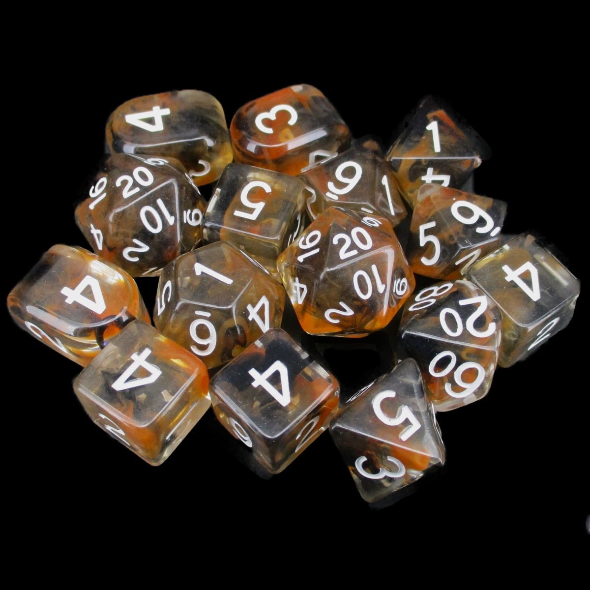 Role 4 Initiative Diffusion Lava Field 15 Dice Polyset with Arch D4s
