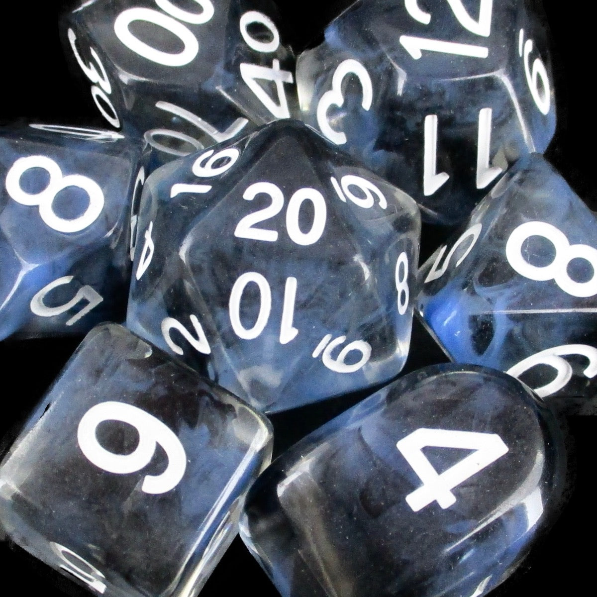 Role 4 Initiative Diffusion Midnight 7 Dice Polyset with Arch D4