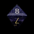TDSO Fused Glass Zircon Diamond & Gemstone Goldstone Blue D8 Dice
