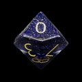 TDSO Fused Glass Zircon Diamond & Gemstone Goldstone Blue D10 Dice