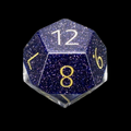 TDSO Fused Glass Zircon Diamond & Gemstone Goldstone Blue D12 Dice
