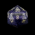 TDSO Fused Glass Zircon Diamond & Gemstone Goldstone Blue D20 Dice
