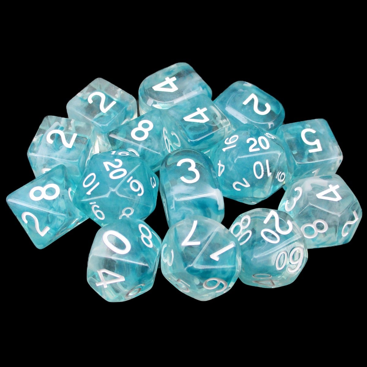 Role 4 Initiative Diffusion Sea Foam 15 Dice Polyset with Arch D4s