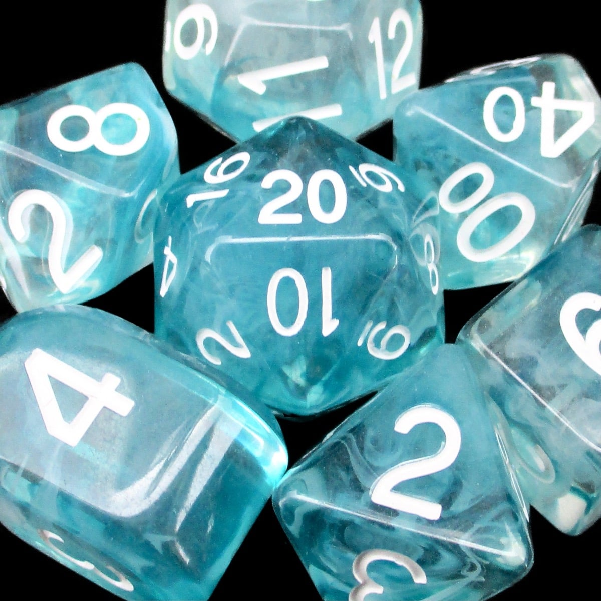 Role 4 Initiative Diffusion Sea Foam 7 Dice Polyset with Arch D4s