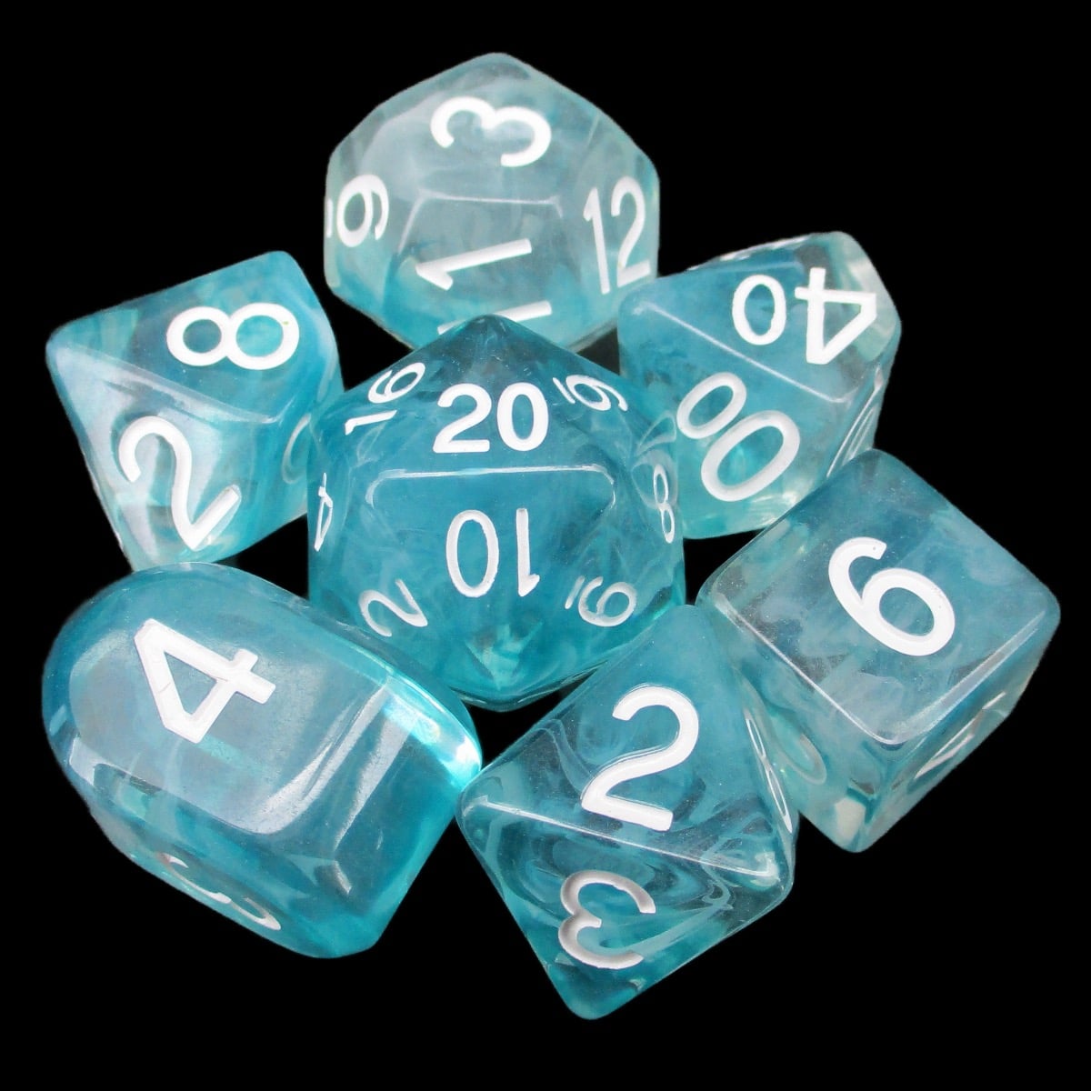 Role 4 Initiative Diffusion Sea Foam 7 Dice Polyset with Arch D4s